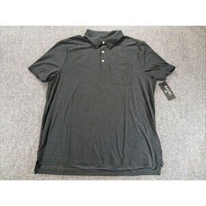 NWT RHONE Mens WFH Polo Shirt XL True Black Heather Moisture Wick Pocket Classic